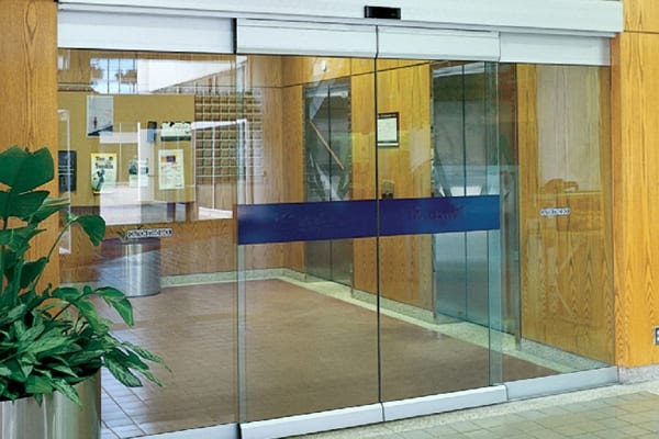 All glass automatic sliding doors interior