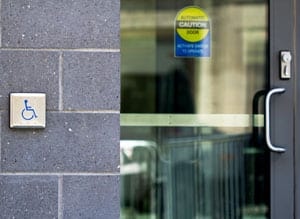 Handicap accessible automatic door entrance